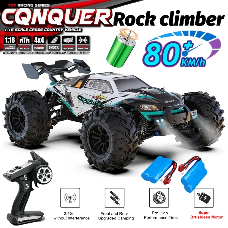 Carro de controle remoto 4wd off road 4x4 rc caminhão buggy de alta velocidade super sem escova 50 ou 80 km/h brinquedo de corrida de deriva rápida crianças adultos