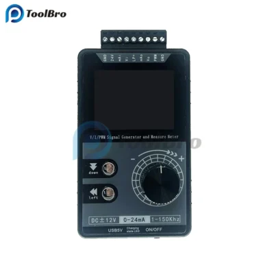 Gerador de sinal de pulso pwm digital lcd, medidor de corrente de tensão +-12v 0-24ma 1-150khz entrada analógica ajustável usb c tipo c