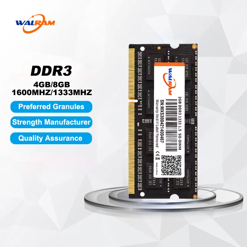 Walram ddr3 1600mhz memória ram ddr3l 8gb 4gb 1333mhz 1.35v 1.5v 240pin sodimm memória interna do portátil ram ddr3 1600 para notebook