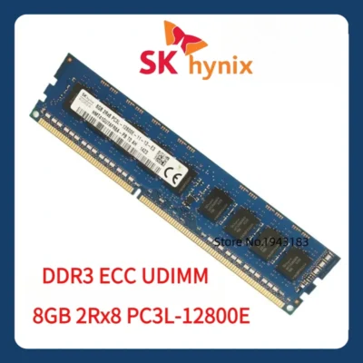 SK hynix 8GB 2Rx8 PC3L 12800E 1600MHz Pure ECC UDIMM estação de trabalho RAM memória de servidor sem buffer