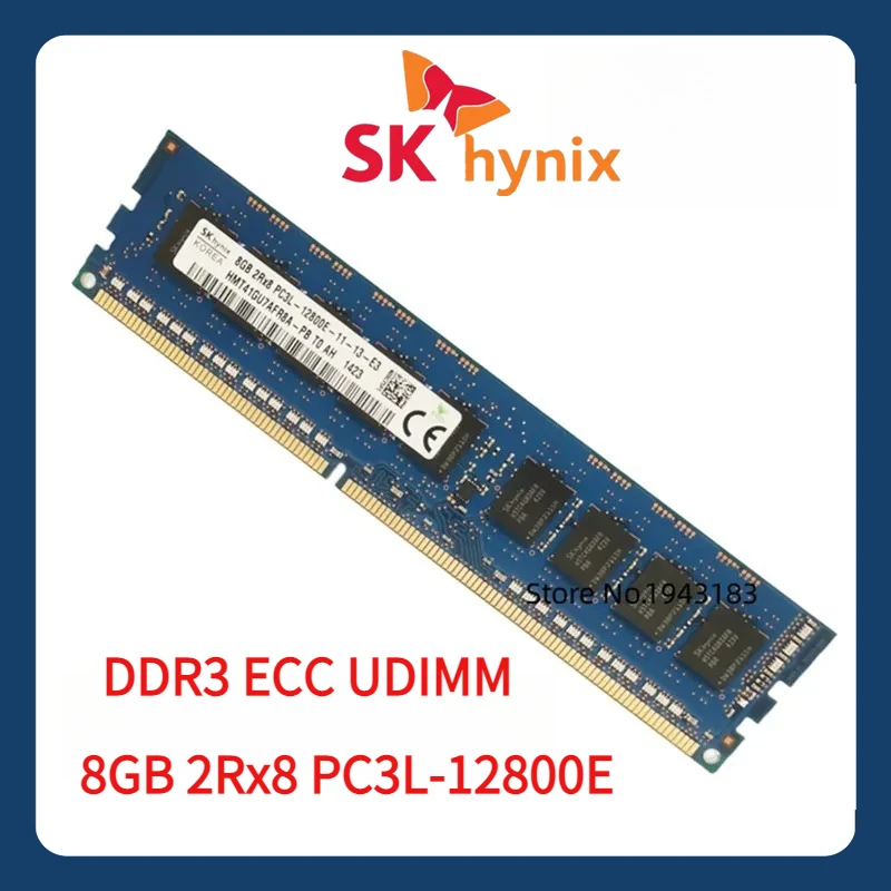 SK hynix 8GB 2Rx8 PC3L 12800E 1600MHz Pure ECC UDIMM estação de trabalho RAM memória de servidor sem buffer