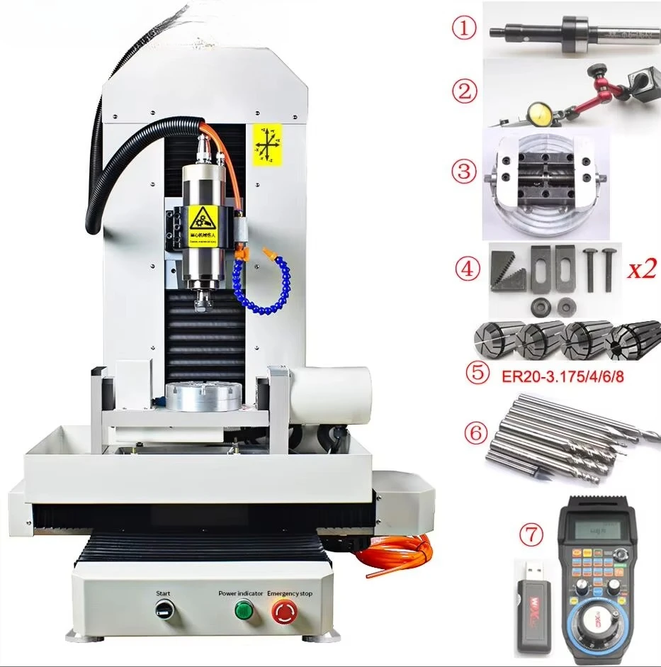 Mais Novo Torno CNC de 5 Eixos para Fresagem de Pedra, Jade, Joias e Gravação em Metal - Image 2
