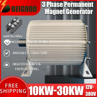 Gerador Gearless do ímã permanente, alternadores da C.A., turbina eólica DIY, entrega do armazém, baixa velocidade, 300rpm, 10000W, 20000W, 380V, 220V