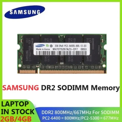 Nova Memória SAMSUNG Lacrada para Notebook DDR2 SODIMM 800Mhz 2GB 4GB PC2-6400 Memória para Laptop Não ECC Unbuffered RAM de Alta Compatibilidade