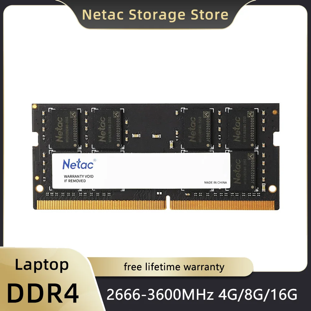 Memória para laptop Netac Ram DDR4 2666Mhz 3200Mhz DDR4 4GB 8GB 16GB So-Dimm Memoria Ram DDR4 Notebook Laptop PC