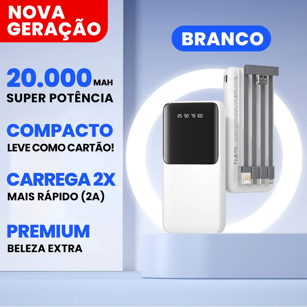 Power Bank 20000mAh Carregador Portátil com 4 Portas USB, Display Digital e Carregamento Rápido para Celular e Tablet - Image 2