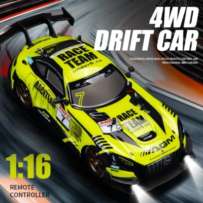 Carro de controle remoto profissional rc, tração nas quatro rodas, carro de corrida, iluminação legal, competição, carro de corrida, brinquedo elétrico