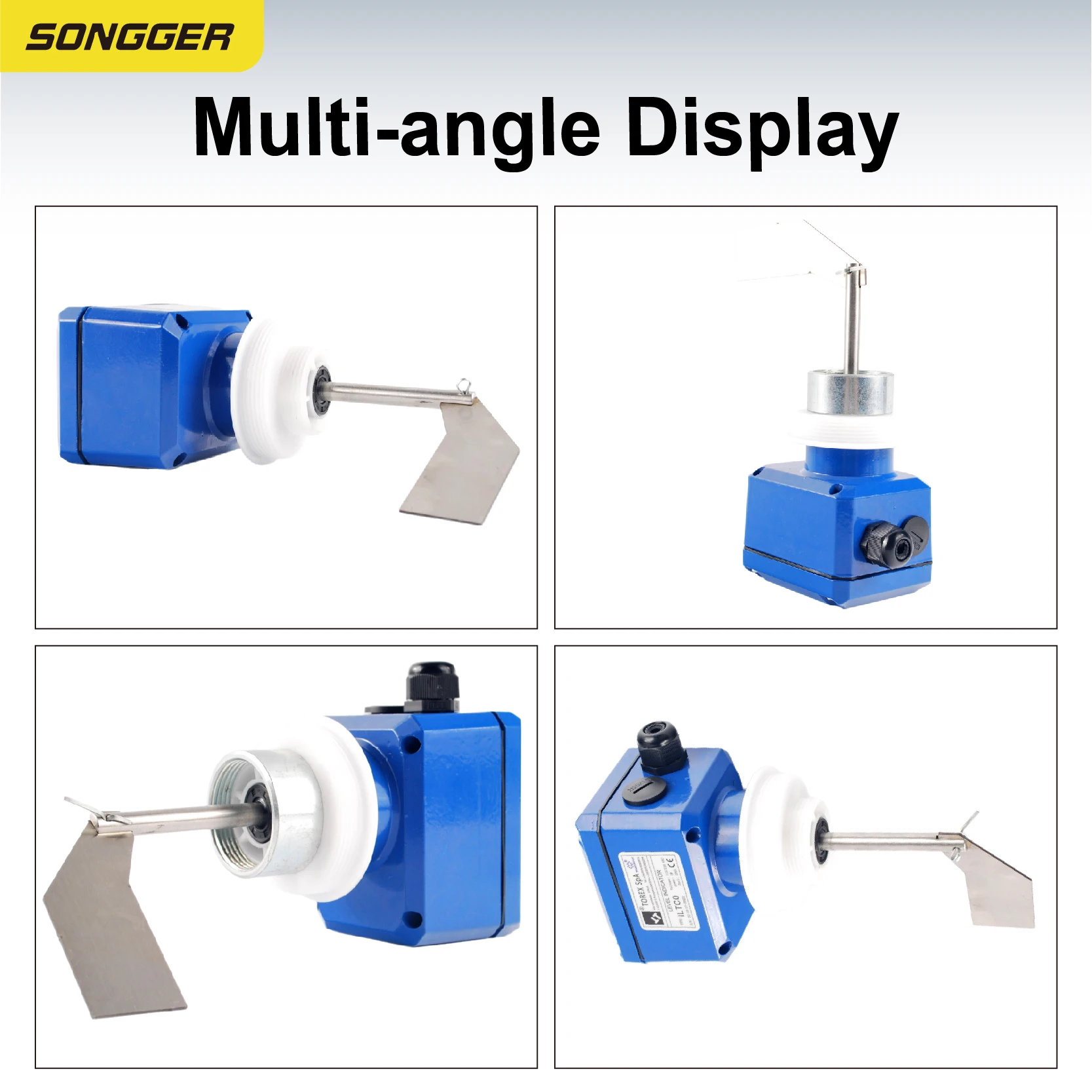 Sensor de Nível Tipo Pá Rotativa para Pó Granel em Silos AC220V DC24V Instalação com Rosca Carcaça de Alumínio Interruptor de Nível Industrial para Hopper - Image 2