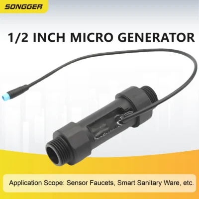 Gerador Hidráulico 5V Mini para Torneira e Chuveiro Sensor Inteligente Rosca 1/2" Plugue M6 à Prova d'Água para Banheiro Automático