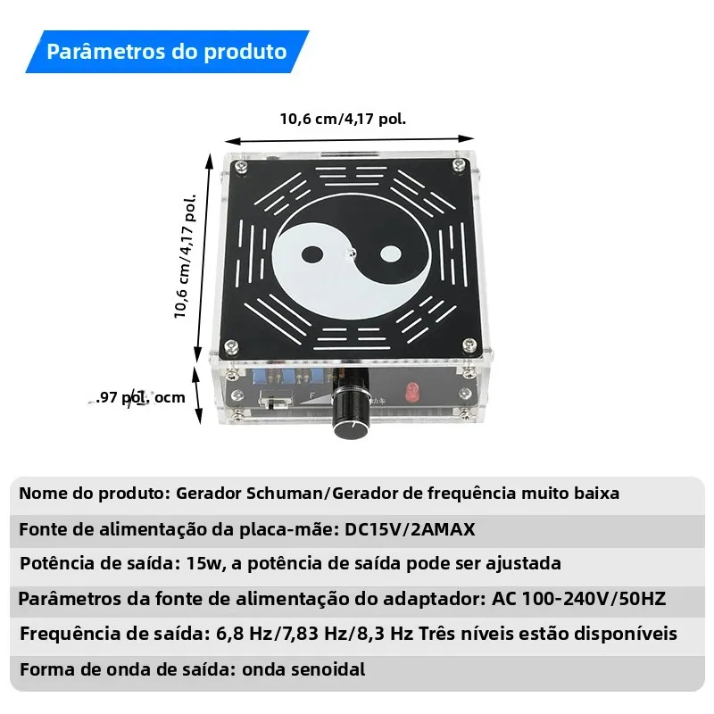 Schumann ressonância ultra-baixa frequência pulso gerador de onda senoidal 15w potência ajustável 6.8/7.83/8.3hz ressonador de áudio - Image 6