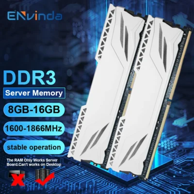 Colete de resfriamento de memória de servidor ENvinda DDR3 8GB/16GB/32GB REG ECC 1600/1866MHz PC3 RAM compatível com placa-mãe X79 X58 LGA 2011