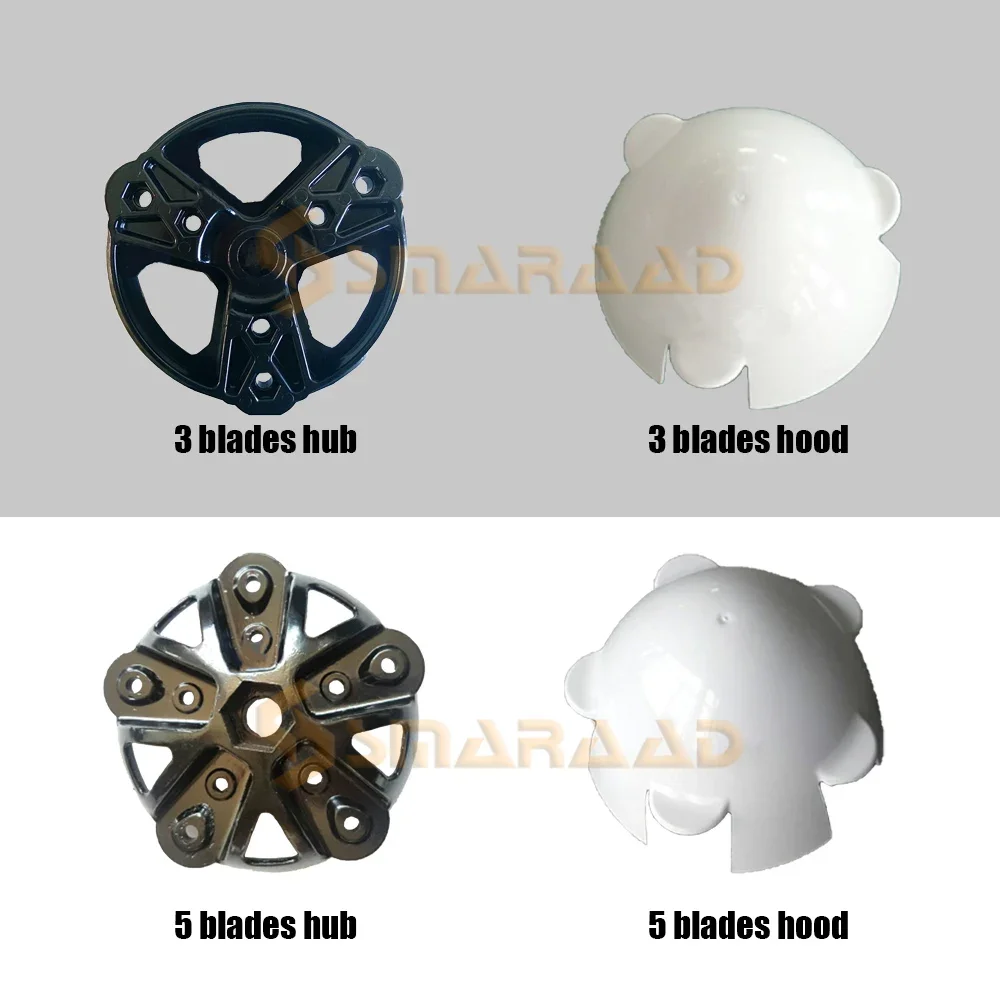 Lâmina de nylon 530/550/580/630mm, moinho de vento de energia, lâminas geradoras de turbina eólica horizontal com cubo e capô - Image 5