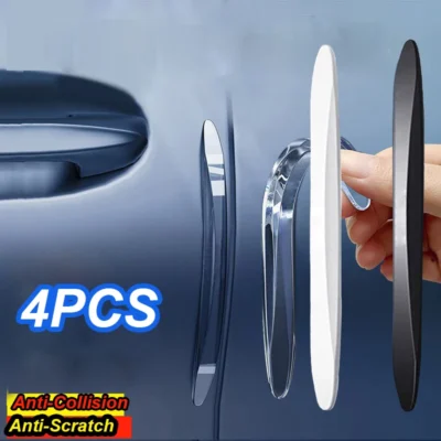 4 pçs invisível à prova dwaterproof água porta do carro anti-colisão tira de risco espelho retrovisor adesivos borda transparente alça protetor