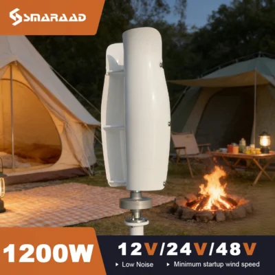 Gerador Eólico Silencioso 1200W 12-48V com Múltiplas Opções, Inclui Controlador e Inversor Complementares para Energia Eólica e Solar à Venda