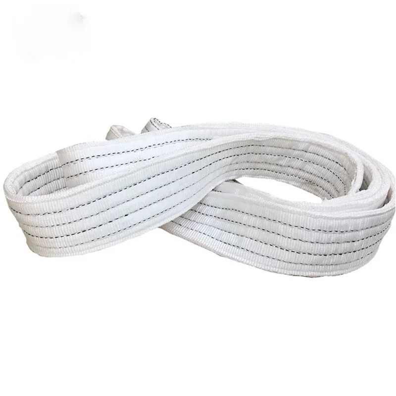 1tx3m 1tx1m 2tx1m cinto de elevação industrial resistente ao desgaste branco cinto de elevação plano reboque sling guindaste levantamento carga poliéster - Image 6