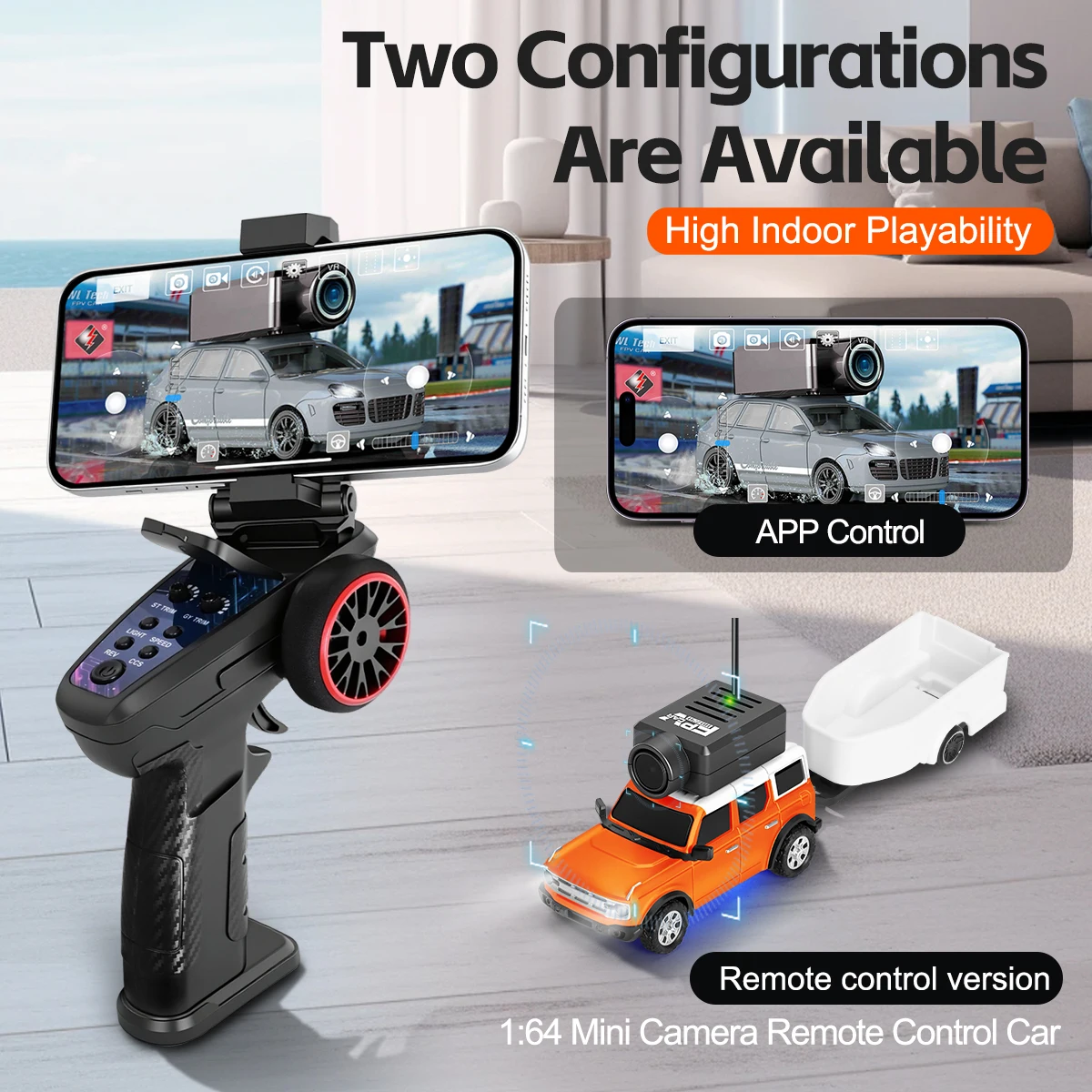 Wltoys 6405 1/64 mini carro rc de tamanho completo com câmera fpv hd 2.4g com giroscópio carros de controle remoto presentes para brinquedos de mesa - Image 3