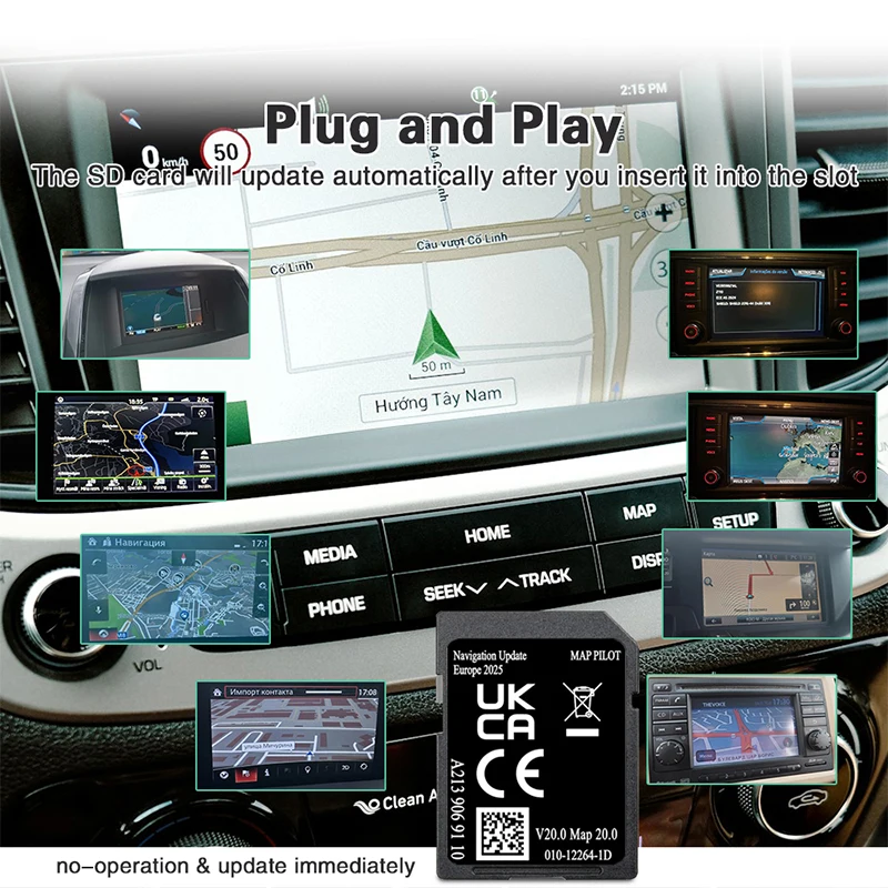 Um 2139069110 V20 mais recente mapa 2025 europa sat nav cartão sd 32gb para mercedes glc c e v x-class w205 x253 w213 br447 carro - Image 4