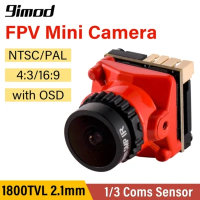 Câmera 9IMOD FPV 1800TVL 5MP 2.1mm1/3 Coms IR bloqueada ​ Sensor para RC FPV Racing Drone