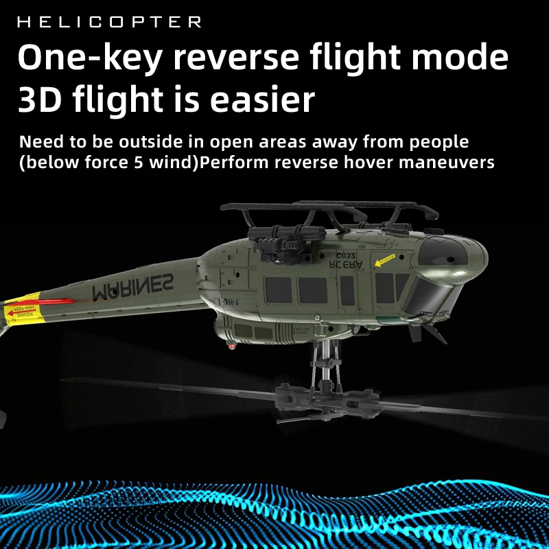 C032 RC Helicóptero 2.4G 6-Aixs Giroscópio 6CH Altitude Hold Fluxo Óptico Brushless Controle Remoto Helicóptero Brinquedos Para Criança Adulto - Image 2