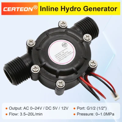 Gerador Hidráulico de Alta Potência para Chuveiro e Torneira Instalação em Tubulação Geração AC 25V com Fluxo de Água Ideal para Banheiro e Casa Inteligente