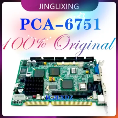 1 pçs/lote novo original PCA-6751 B202-1 isa industrial pc mainboard meio tamanho cartão cpu picmg1.0 com cpu ram lan pc104 em estoque