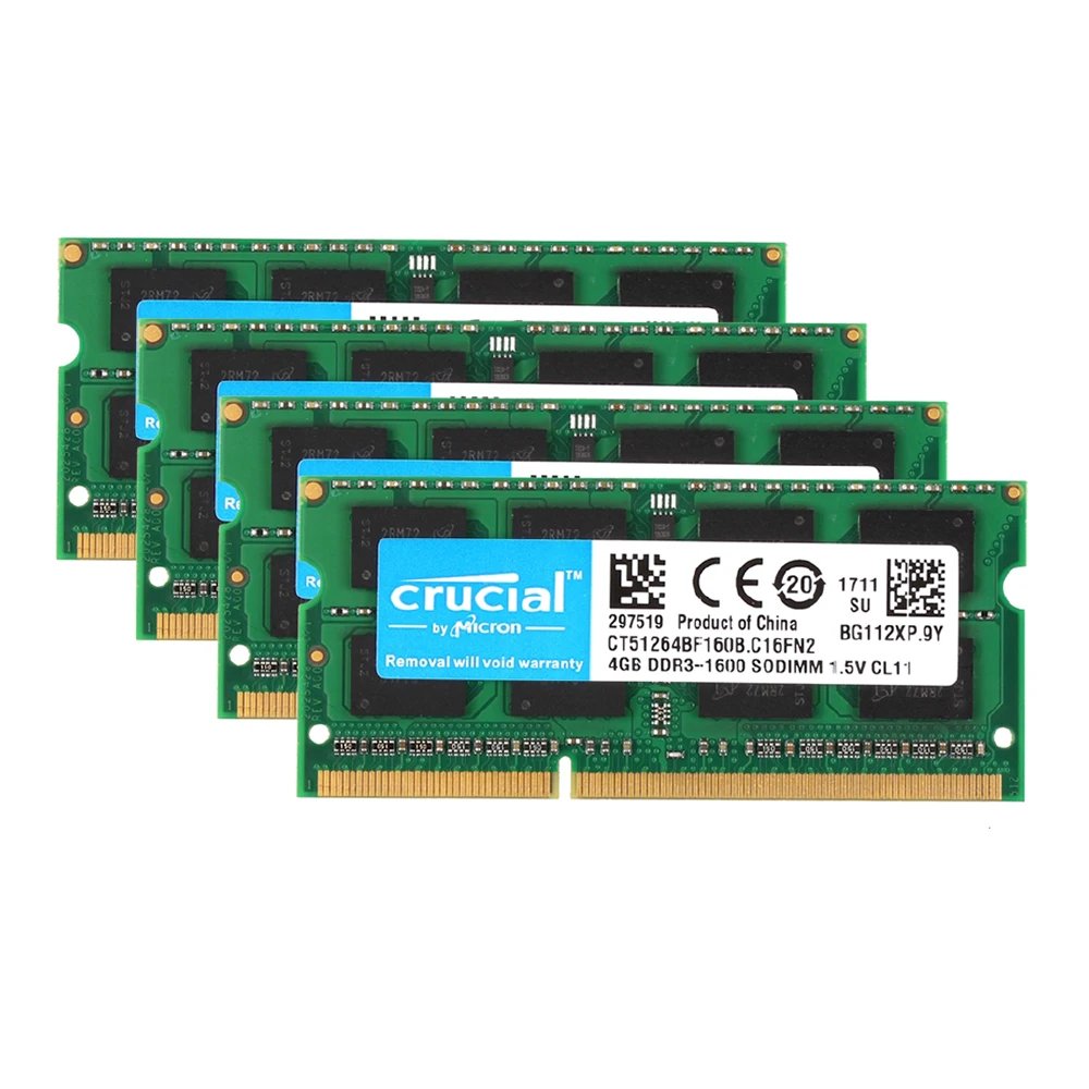 Memória DDR3 Crucial DDR3L RAM 2GB para Laptop 1333mhz 1600Mhz PC3L 10600S 12800S 204Pin 1.35V SODIMM - Image 2