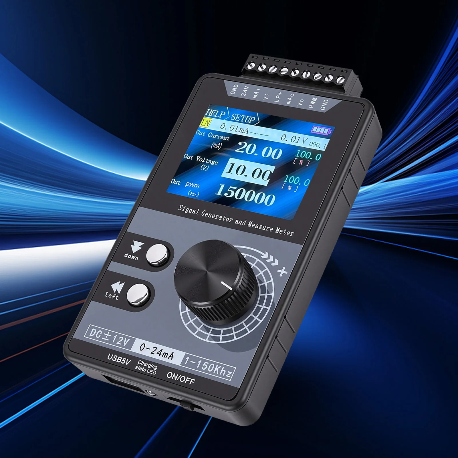 Gerador de Sinal Ajustável 4-20mA, Simulador de Tensão e Corrente DC para Teste e Calibração de Painéis de Controle PLC, LED e Pulso PWM 1-150kHz - Image 5