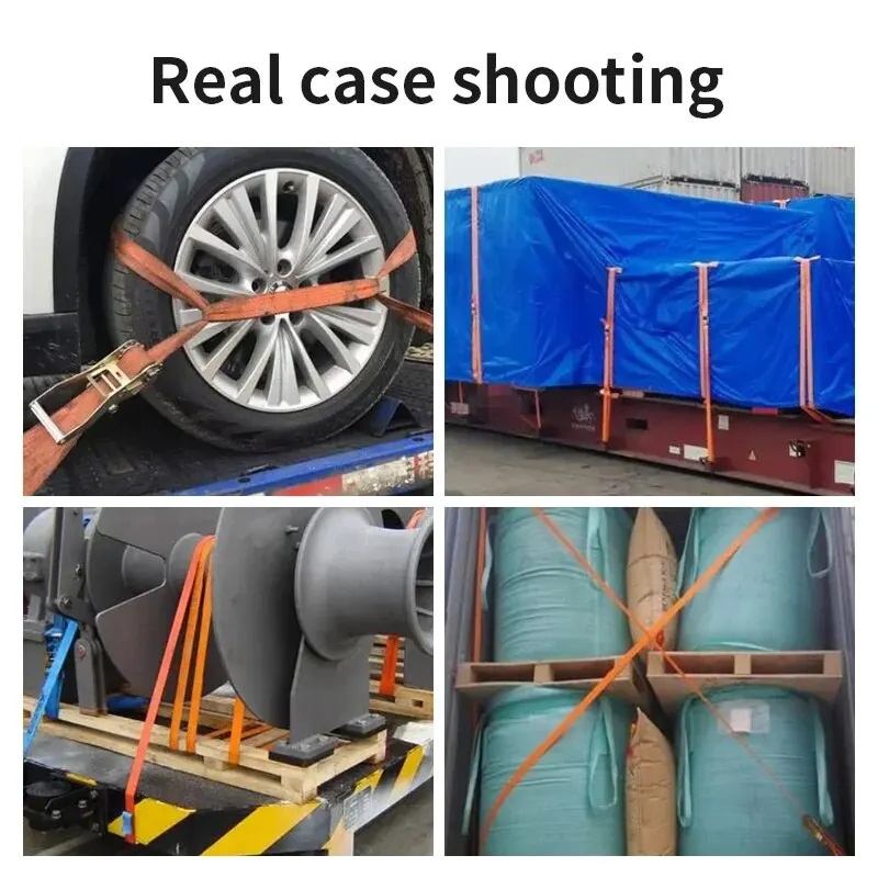 Correias de carga de amarração com fivela de metal resistente para carro e caminhão - cinto de catraca forte para transporte seguro de bagagem e carga - Image 6