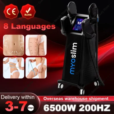 Myoslim esculpir máquina 15tes 6500w 200hz ems rf gordura emagrecimento queima estimulação muscular escultura corporal terapia eletromagnética