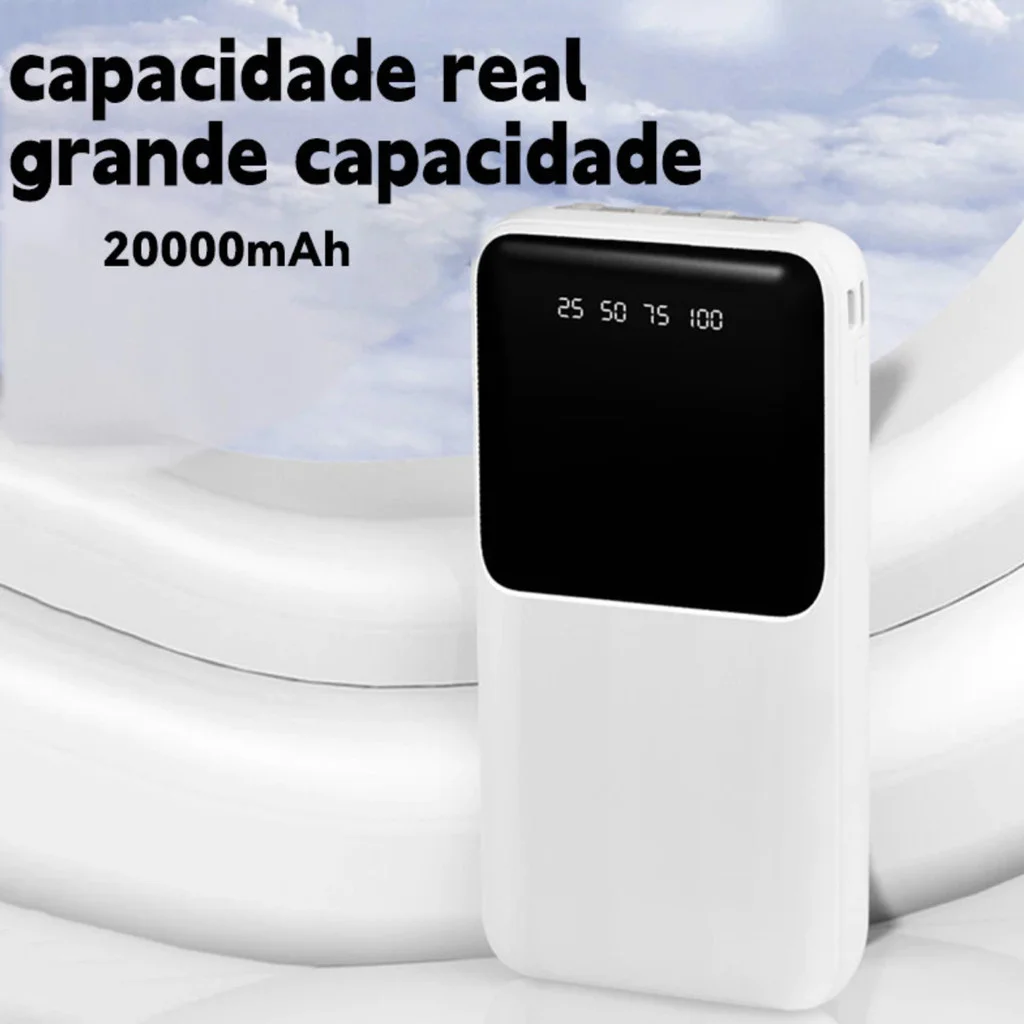 Power Bank 20000mAh Carregador Portátil com 4 Portas USB, Display Digital e Carregamento Rápido para Celular e Tablet - Image 4