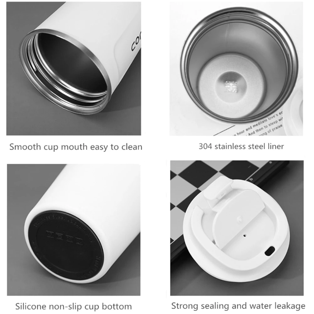 Caneca térmica para café, caneca térmica para carro, 380/510ml, à prova de vazamento, copo térmico de viagem para chá, água, café, aço inoxidável duplo - Image 5