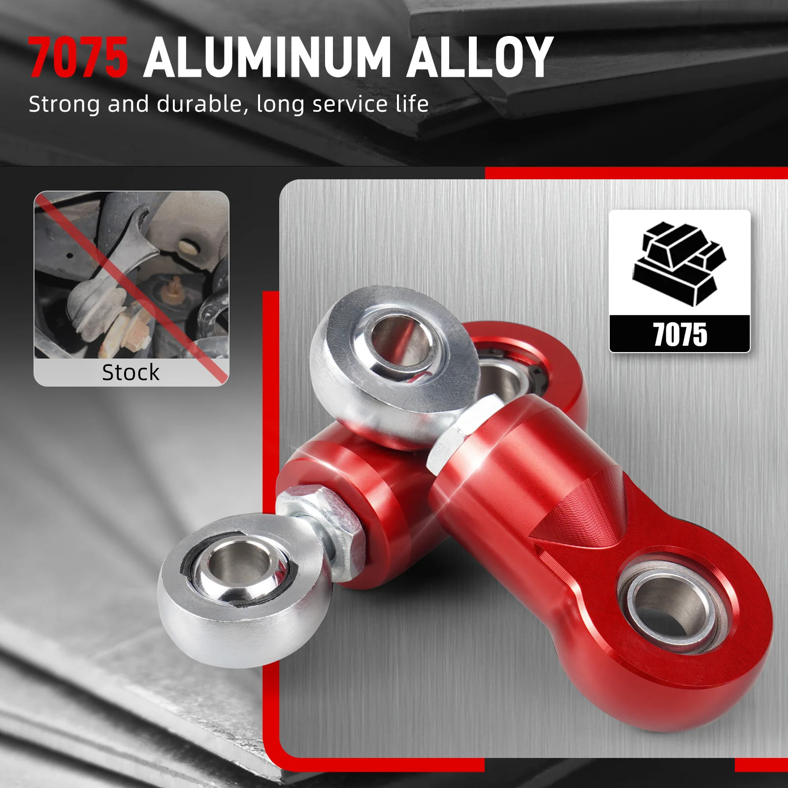 Kit de links de extremidade de barra estabilizadora dianteira e traseira ajustável BEVINSEE para Audi A3 S3 8V, para VW para Golf MK7 MK7.5 para Jetta / GLI 7 - Image 4