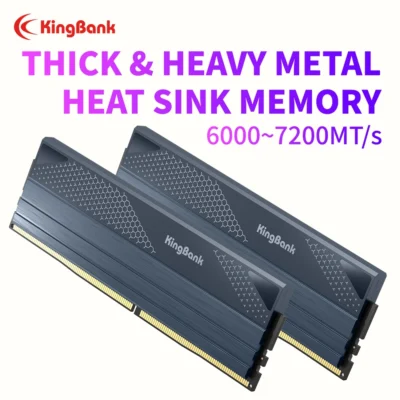 Memória DDR5 KingBank SOARBLADE KFXB Series Preta 32GB (16GBx2) 6800MHz 6000MHz 7200MHz Dual Channel para Jogos e Overclocking