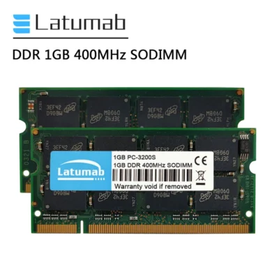 Cartão de memória Latumab-ram, 1gb, 2gb, 4gb, 400mhz, pc-3200s, 200pin, sodimm, 2.5v, para notebook