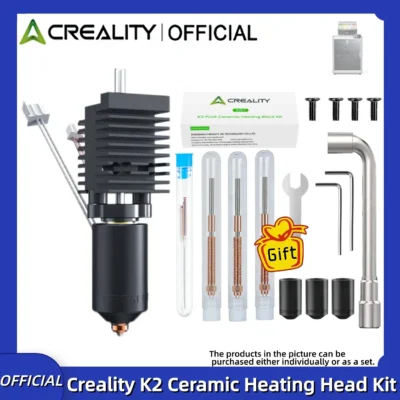 Kit de Cabeça de Aquecimento Cerâmica Creality K2 para Impressoras 3D, Bico Tudo-em-Um para K2/K2 Pro/K2 Plus, Luva de Silicone, Kit Bloco de Aquecimento