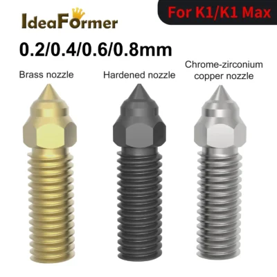 Bico vulcão de alta velocidade, aço endurecido, latão para creality k1/k1max/alycubic vyper/kobra/ovol sv06 plus/sv07 peças de impressora 3d