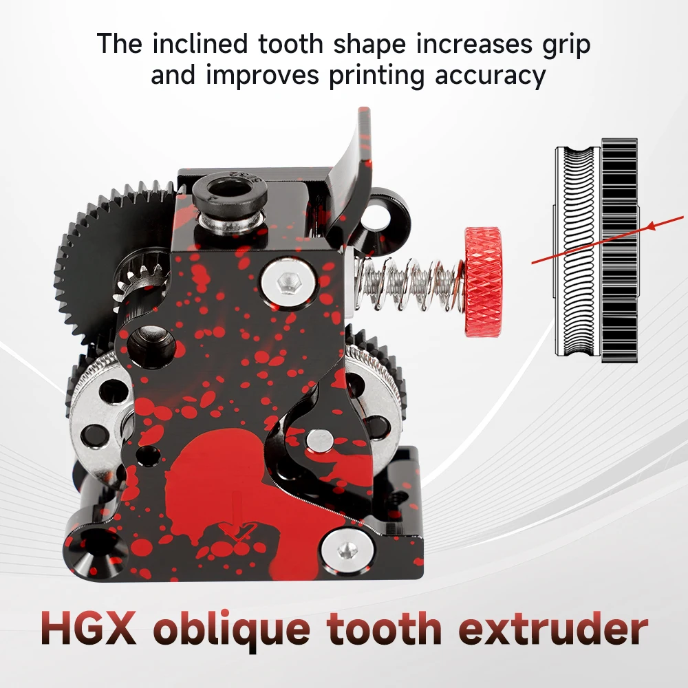 Extrusora hgx lite 2.0 atualizada, dente helicoidal, engrenagem grande, extrusora de unidade pom, engrenagem dupla, todos os acessórios de impressora 3d de metal - Image 4