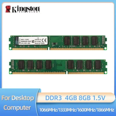 Kingston Memoria Ram DDR3 4GB 8GB 1066MHZ 1333MHZ 1600MHZ 1866MHZ DIMM Memória Ram de Desktop Não-ECC
