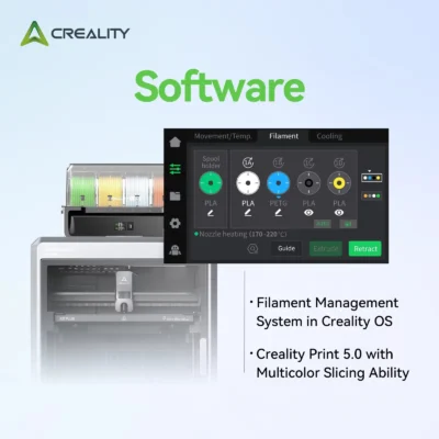 Kit de Impressão Multicolorida Creality K2 Plus CFS 4X Compatível com a Caixa de Secagem de Filamento para Impressora 3D Creality Hi para Impressão 3D Aprimorada