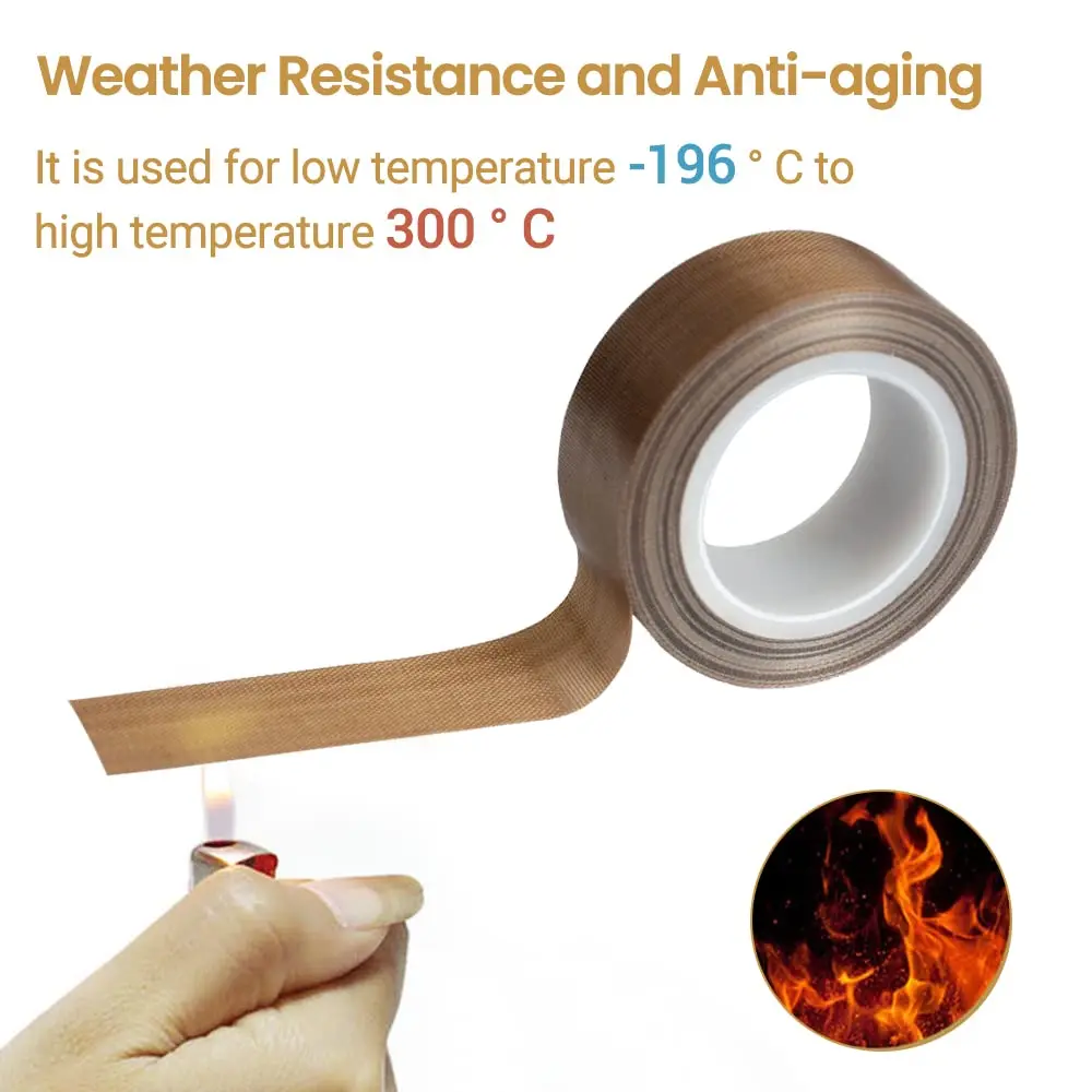 Fita de pano de vidro PTFE, fita de alta temperatura para máquina seladora a vácuo, seladores de impulso manual, isolamento revestido de PTFE - Image 3