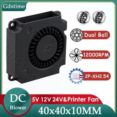 Gdstime 4010 ventilador 24v 12v 5v 40mm * 10mm dc ventilador sem escova 40mm ventilador radial 4cm turbo radiador para impressora 3d acessórios parte