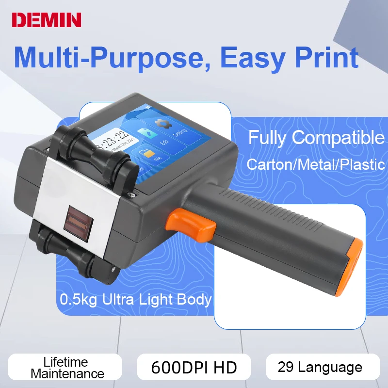 Impressora de Jato de Tinta Automática Portátil T10 para Embalagens de Alimentos e Garrafas, Impressão de Data e Logotipo - Image 3