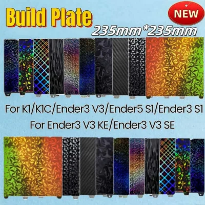 Para creality k1 k1c placa de construção cama creality k1 placa de construção dupla face peo pey pei folha 235x235mm ender 3 s1 ender 3 v3 se