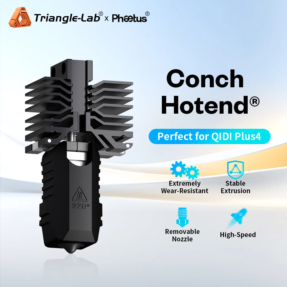 Hotend Concha Trianglelab ® Ajuste perfeito para casaco final QIDI Plus4 ™ Bocal 0,2 0,4 0,6 0,8 mm 30 mm3/s de alta velocidade para QIDI Plus 4