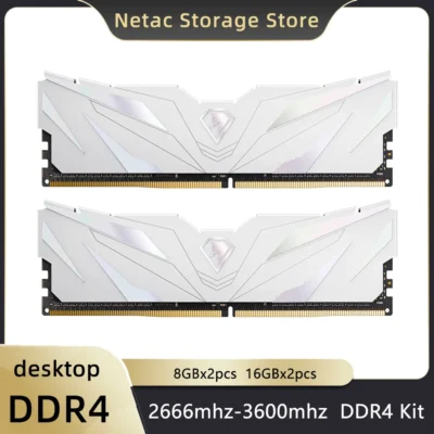 Memória Netac com dissipador de calor, RAM DDR4, 8GB, 16GB, 32GB, DDR4, 3200MHz, 2666MHz, 3600MHz, Placa-mãe do computador