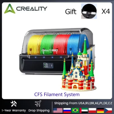 Creality cfs 4x kit adicional de impressão multicolorida sistema de filamento de armazenamento de filamento à prova de umidade k2 plus peças de impressora 3d