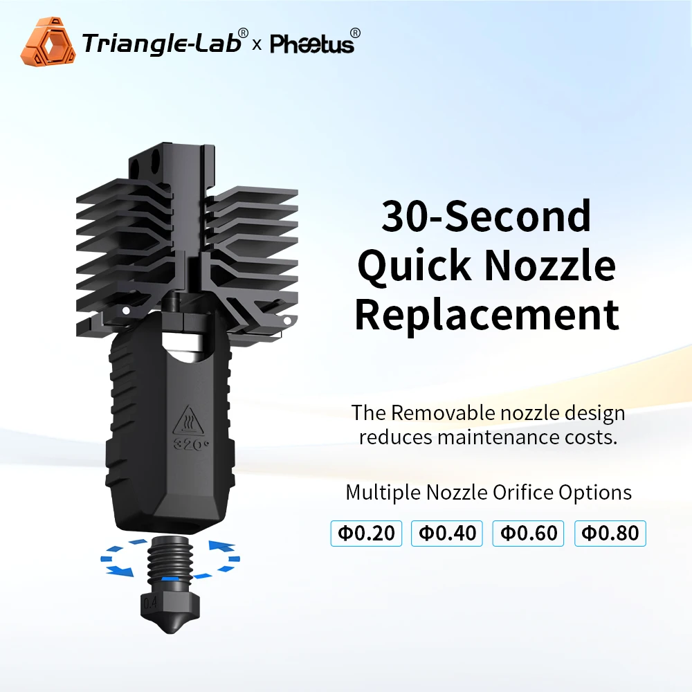 Hotend Concha Trianglelab ® Ajuste perfeito para casaco final QIDI Plus4 ™ Bocal 0,2 0,4 0,6 0,8 mm 30 mm3/s de alta velocidade para QIDI Plus 4 - Image 4