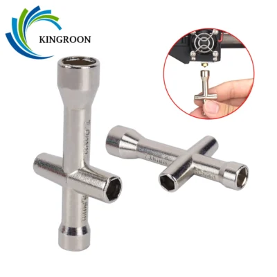 Kingroon ferramenta de bico de impressora 3d 4 em 1 m2 m2.5 m3 m4 porca de parafuso chave cruzada hexagonal para e3d v6 mk8 bicos mini chave inglesa