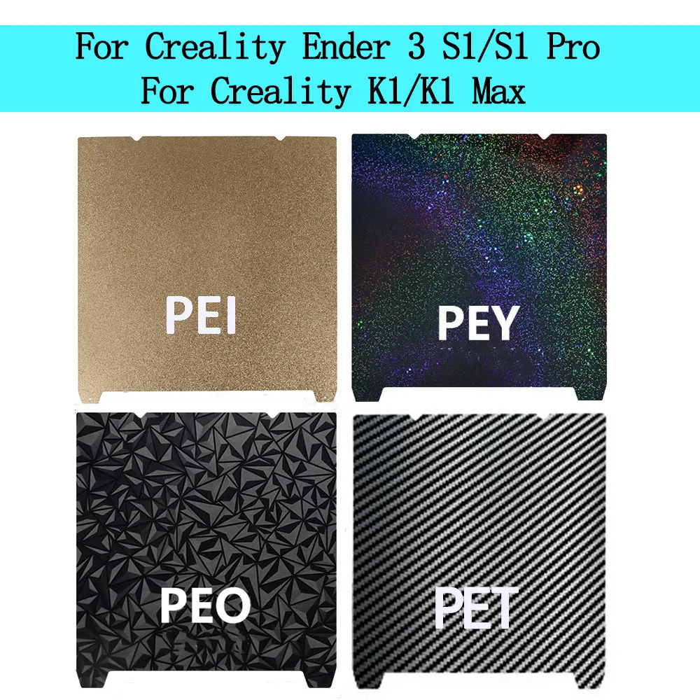 Para creality k1 max placa de construção k1c cama creality k1 placa de construção pet peo pey pei folha 235x235 310x315 ender 3 s1 ender 3 v3 se