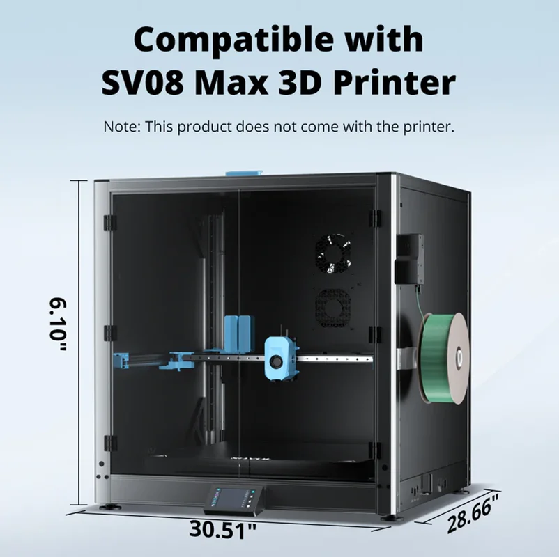 Gabinete aberto de metal e vidro temperado Sovol com corrente de arrasto e ventilador de filtro para Sovol SV08 MAX - Image 5